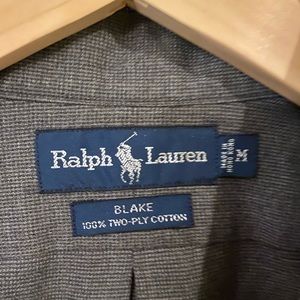 Ralph Lauren MENS charcoal gray button up SZ MED